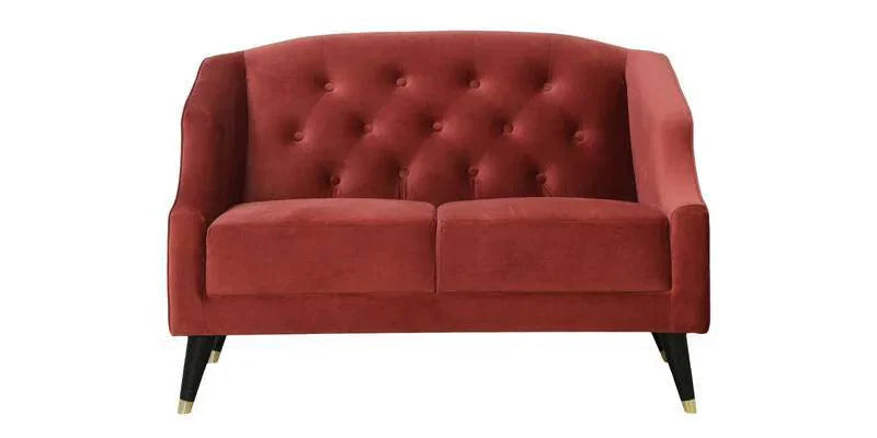 Wooden 2 Seater Sofa For Living Room (Red)