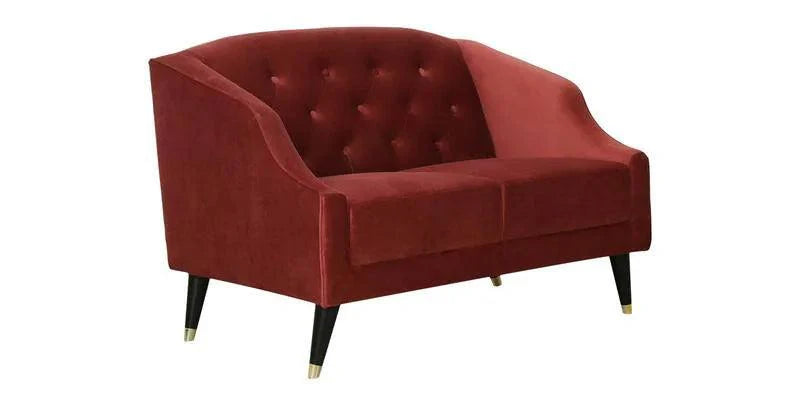 Wooden 2 Seater Sofa For Living Room (Red)