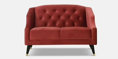 Wooden 2 Seater Sofa For Living Room (Red)